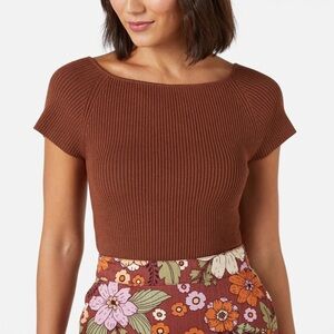 forever 21 brown knit top